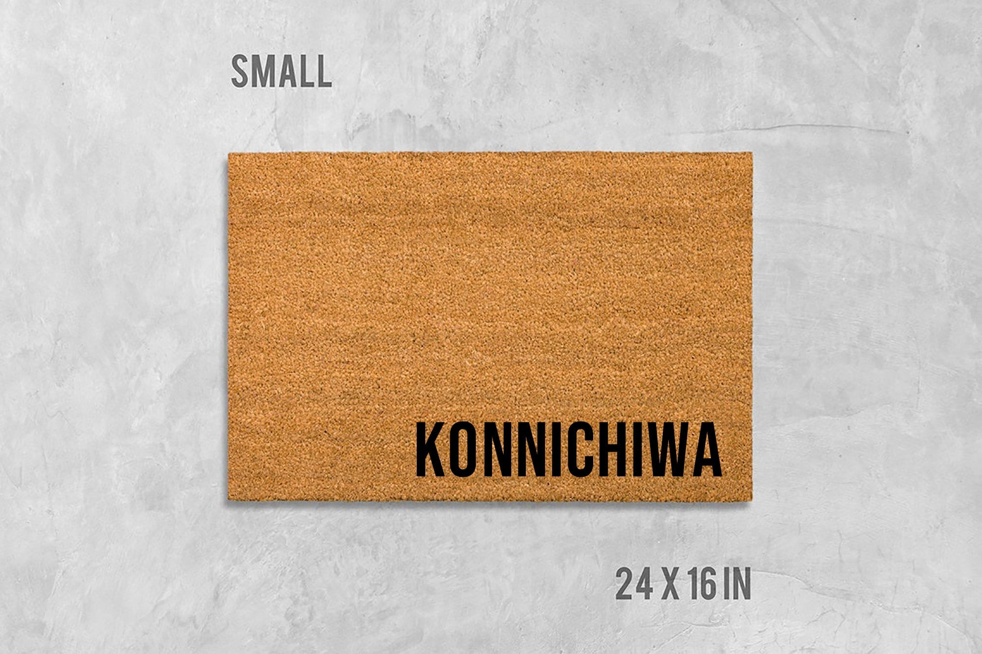 Konnichiwa Doormat: Natural Coir, Japanese Welcome Mat