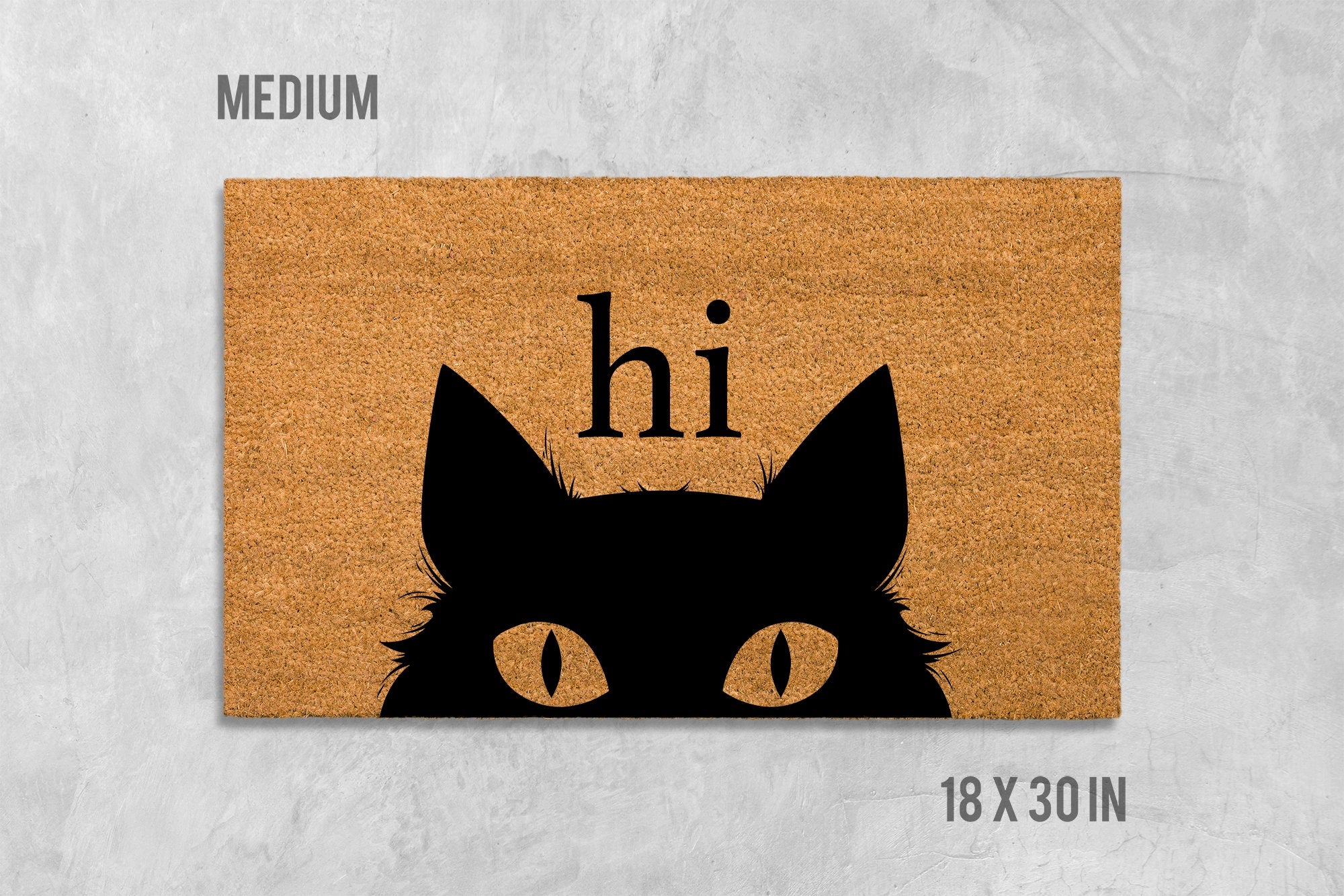 Funny Cat Doormat: Natural Coir with Latex Backing