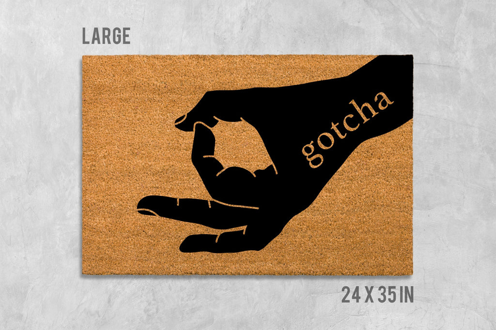 Circle Game Doormat - Funny Hand, Natural Coir Mat