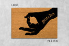 Circle Game Doormat - Funny Hand, Natural Coir Mat