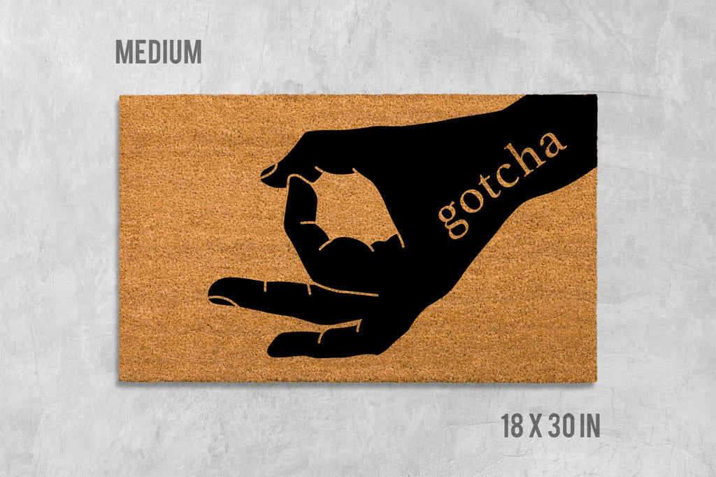 Circle Game Doormat - Funny Hand, Natural Coir Mat