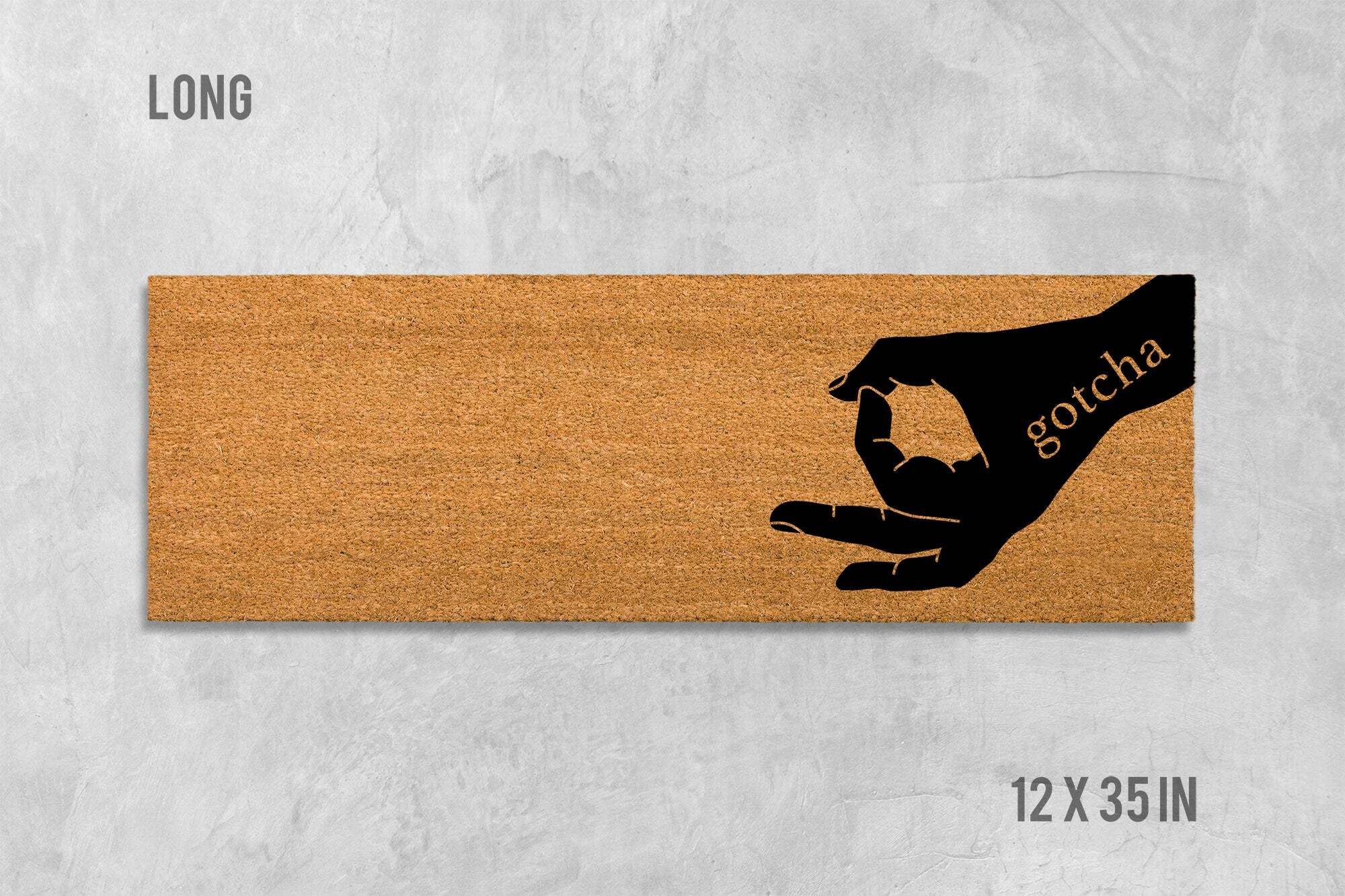 Circle Game Doormat: Funny Hand Design, Natural Coir