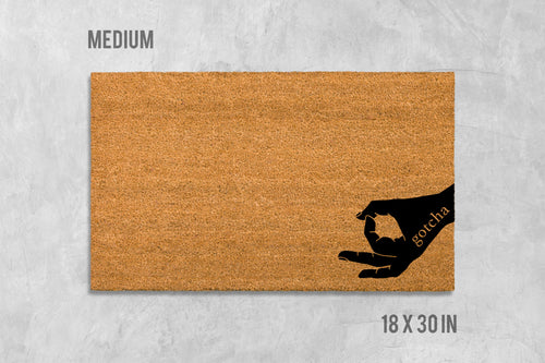 Circle Game Doormat: Funny Hand Design, Natural Coir
