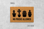 No Pricks Allowed Doormat - Funny Rude Cactus Mat