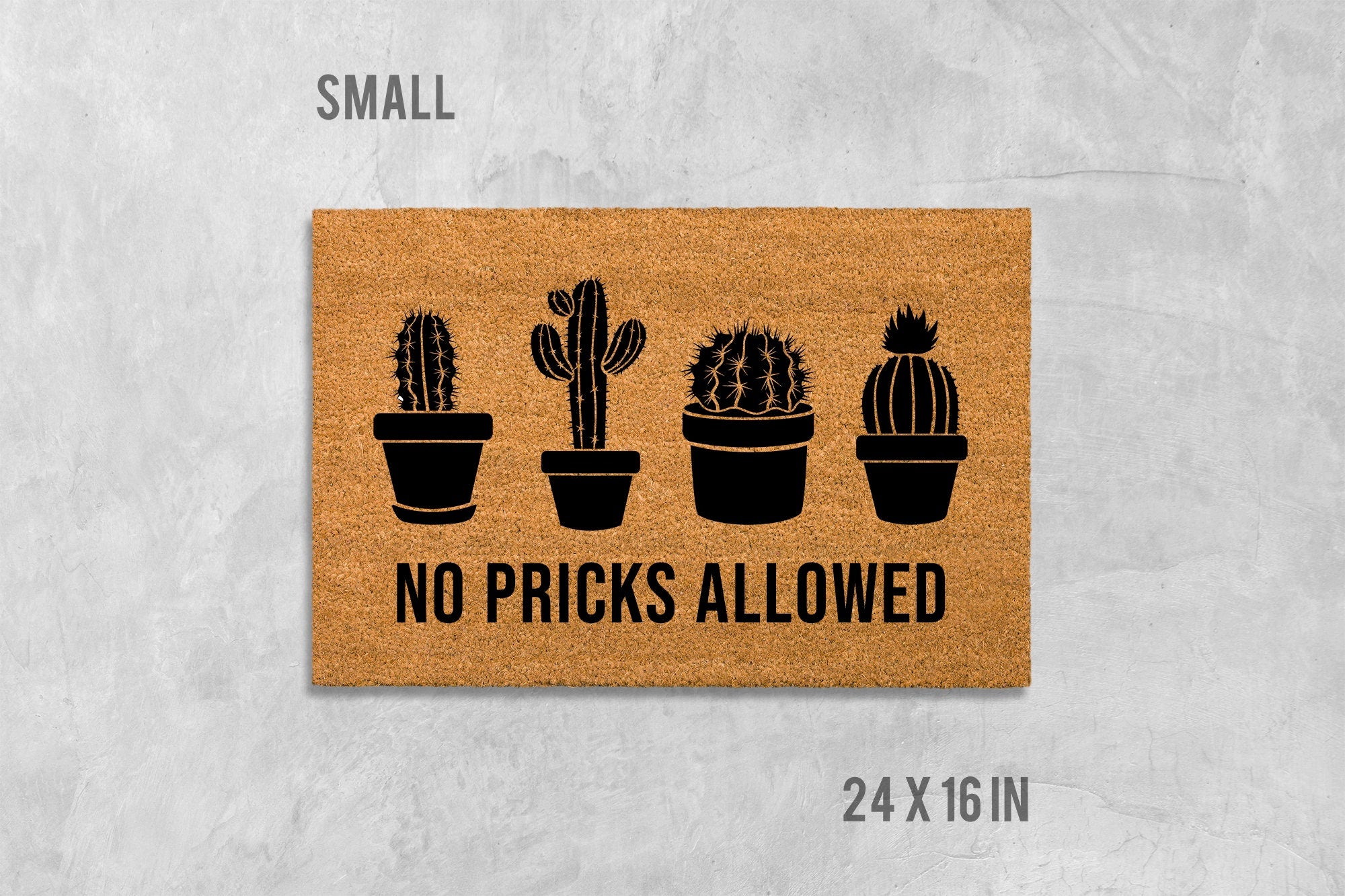 No Pricks Allowed Doormat - Funny Rude Cactus Mat