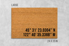 Longitude Latitude Welcome Mat - Natural Coir Door Rug