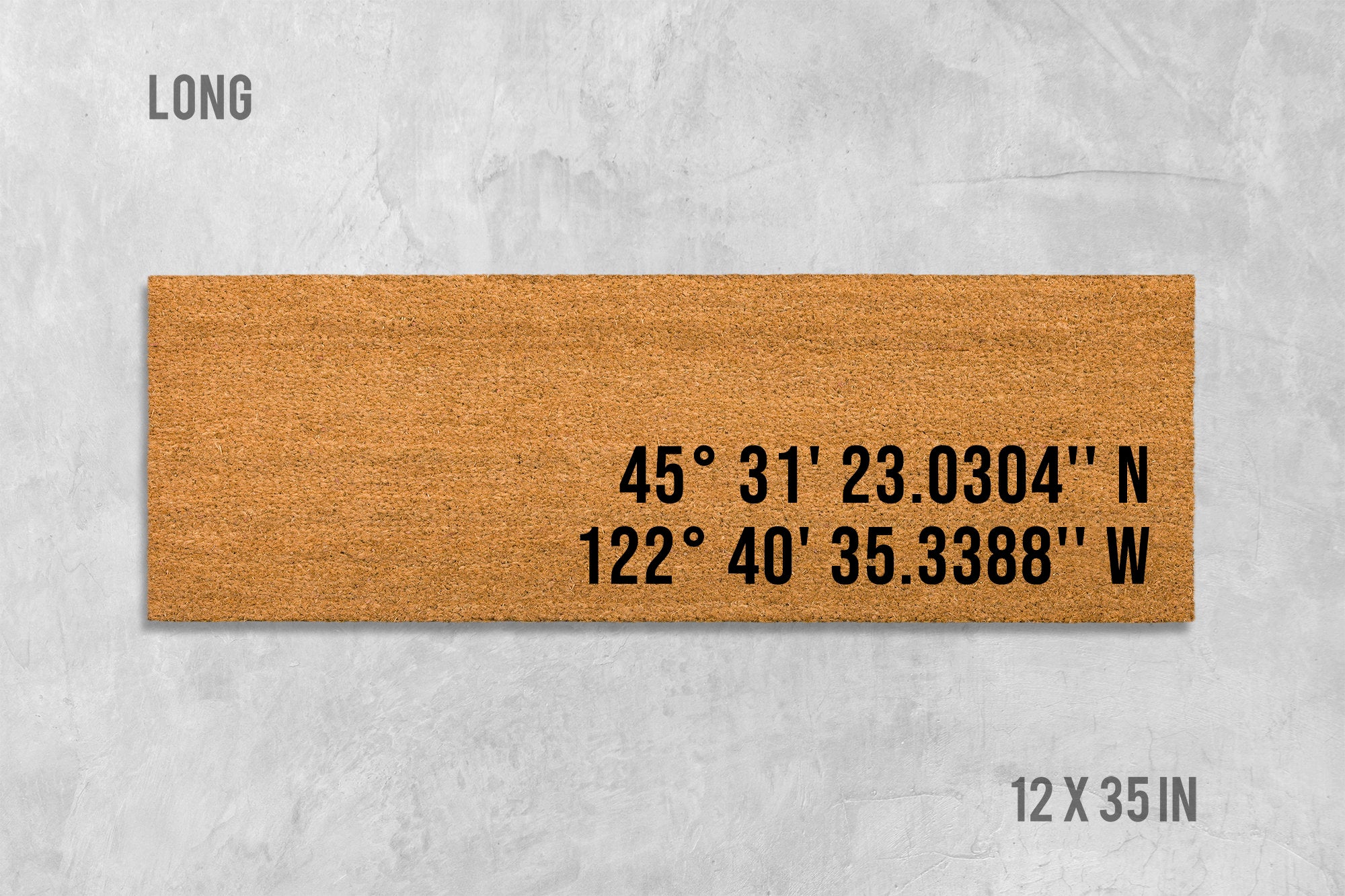 Longitude Latitude Welcome Mat - Natural Coir Door Rug