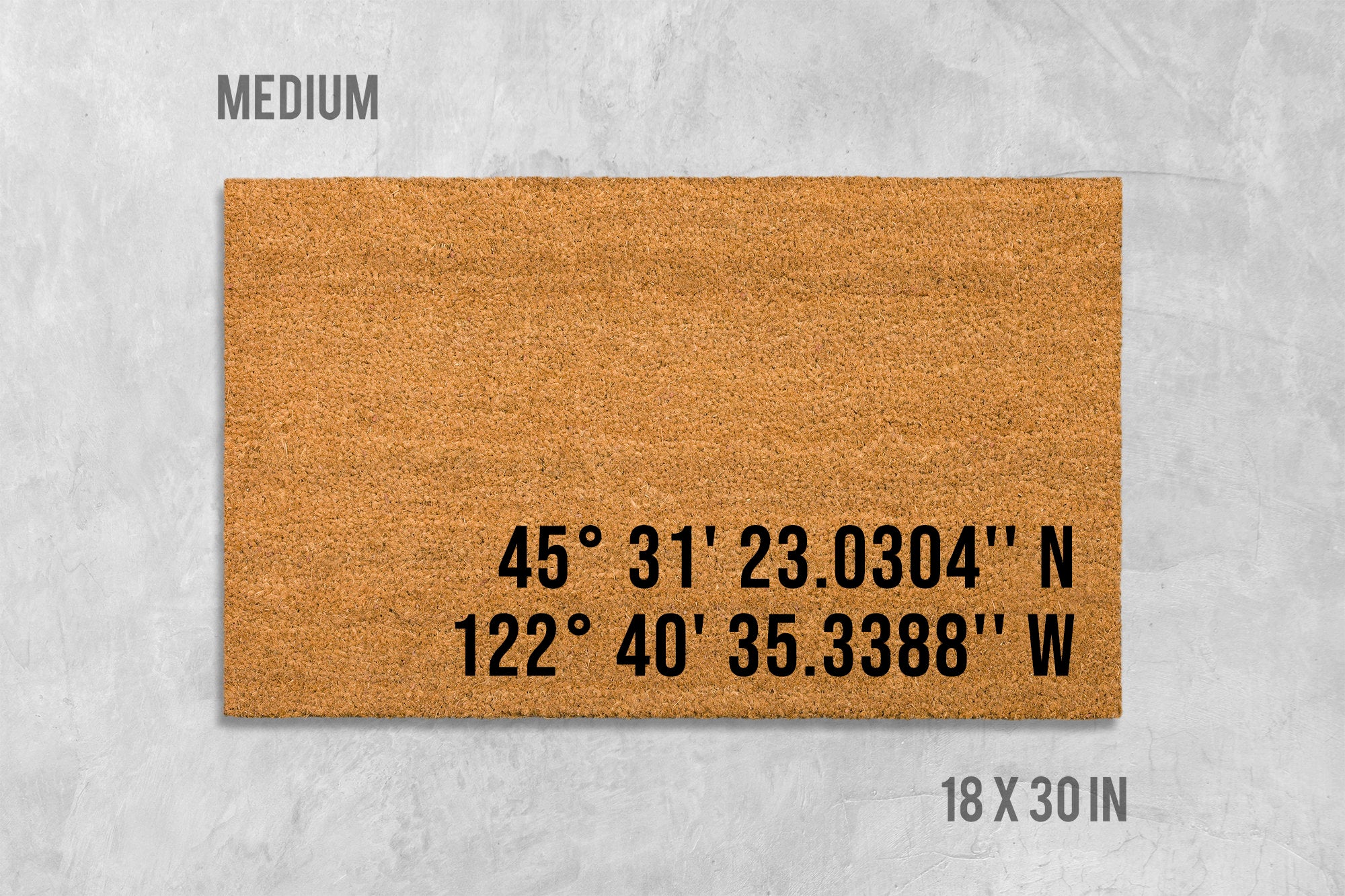 Longitude Latitude Welcome Mat - Natural Coir Door Rug