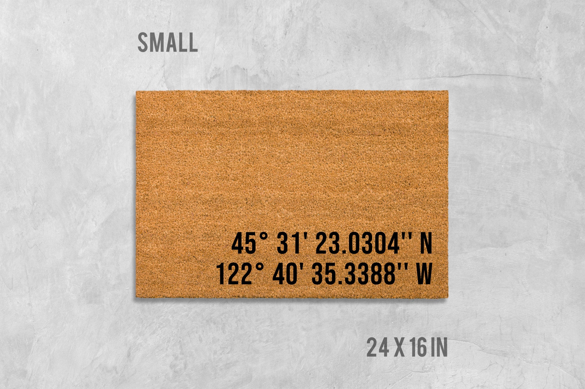 Longitude Latitude Welcome Mat - Natural Coir Door Rug