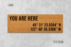 You Are Here Doormat - Longitude Latitude Coordinate Mat