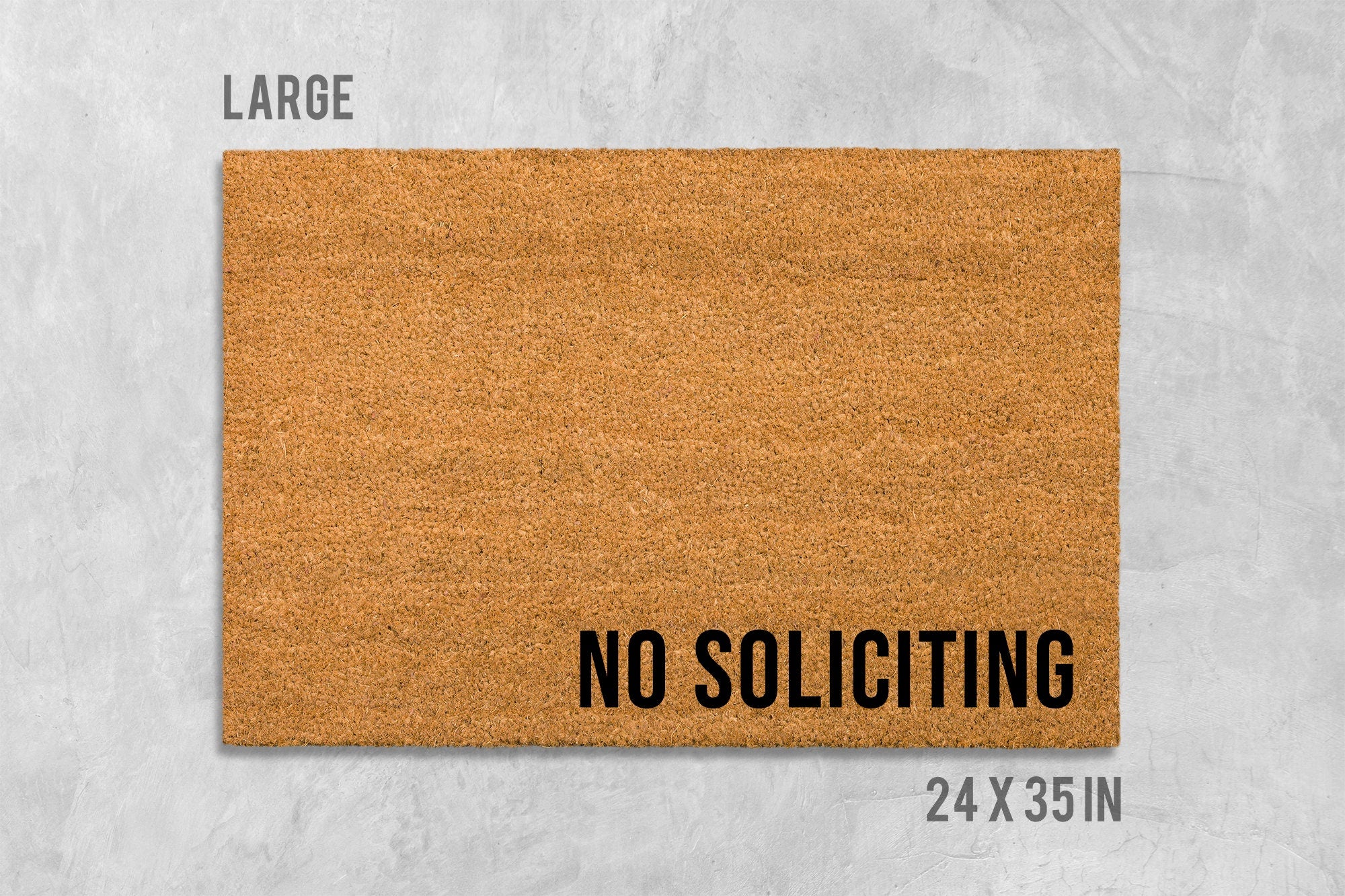 No Soliciting Doormat, Natural Coir, Funny Rude Welcome Mat (Latex Backing)