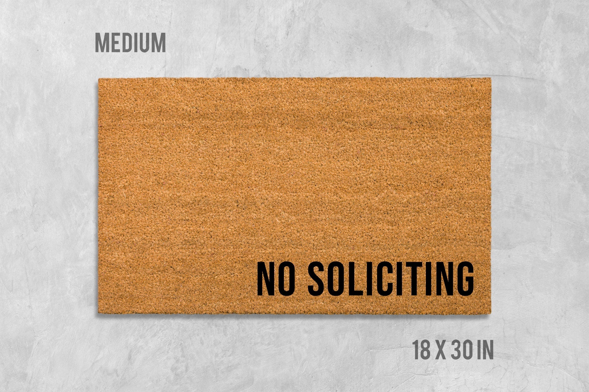 No Soliciting Doormat, Natural Coir, Funny Rude Welcome Mat (Latex Backing)
