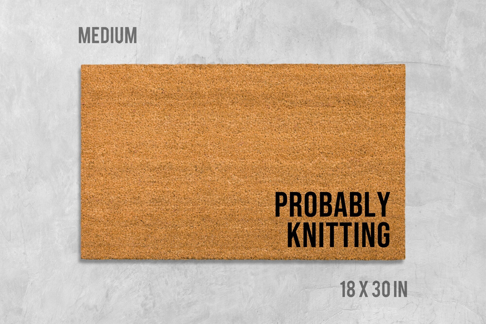 Knitting Welcome Doormat - Funny Natural Coir Mat