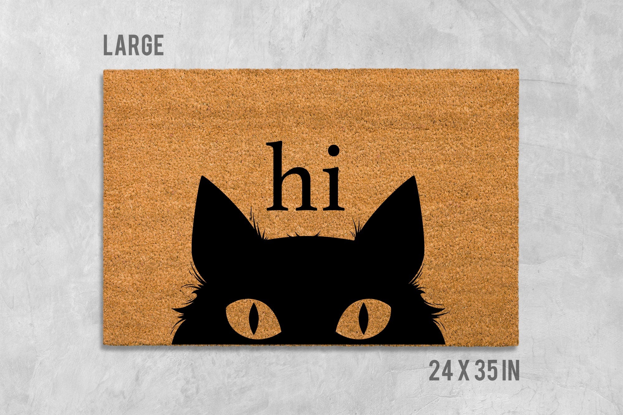 Funny Cat Doormat: Natural Coir with Latex Backing