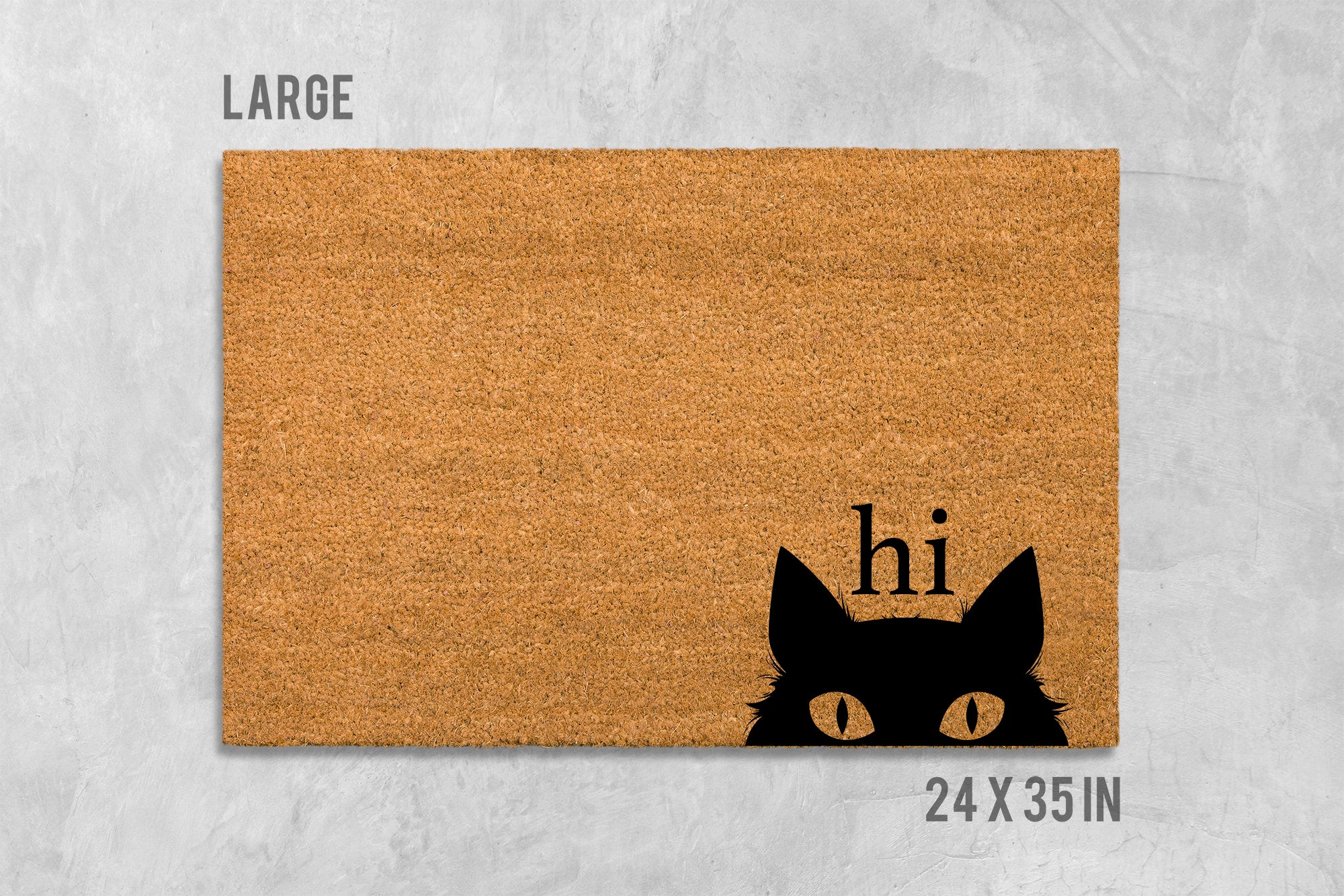 Cat Face Doormat: Funny 'Hi' Welcome Mat for Front Door