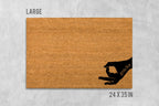 Circle Game Doormat: Funny Hand Design, Natural Coir