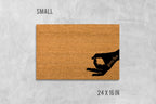 Circle Game Doormat: Funny Hand Design, Natural Coir