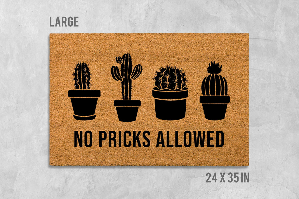 No Pricks Allowed Doormat - Funny Rude Cactus Mat