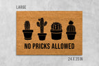 No Pricks Allowed Doormat - Funny Rude Cactus Mat