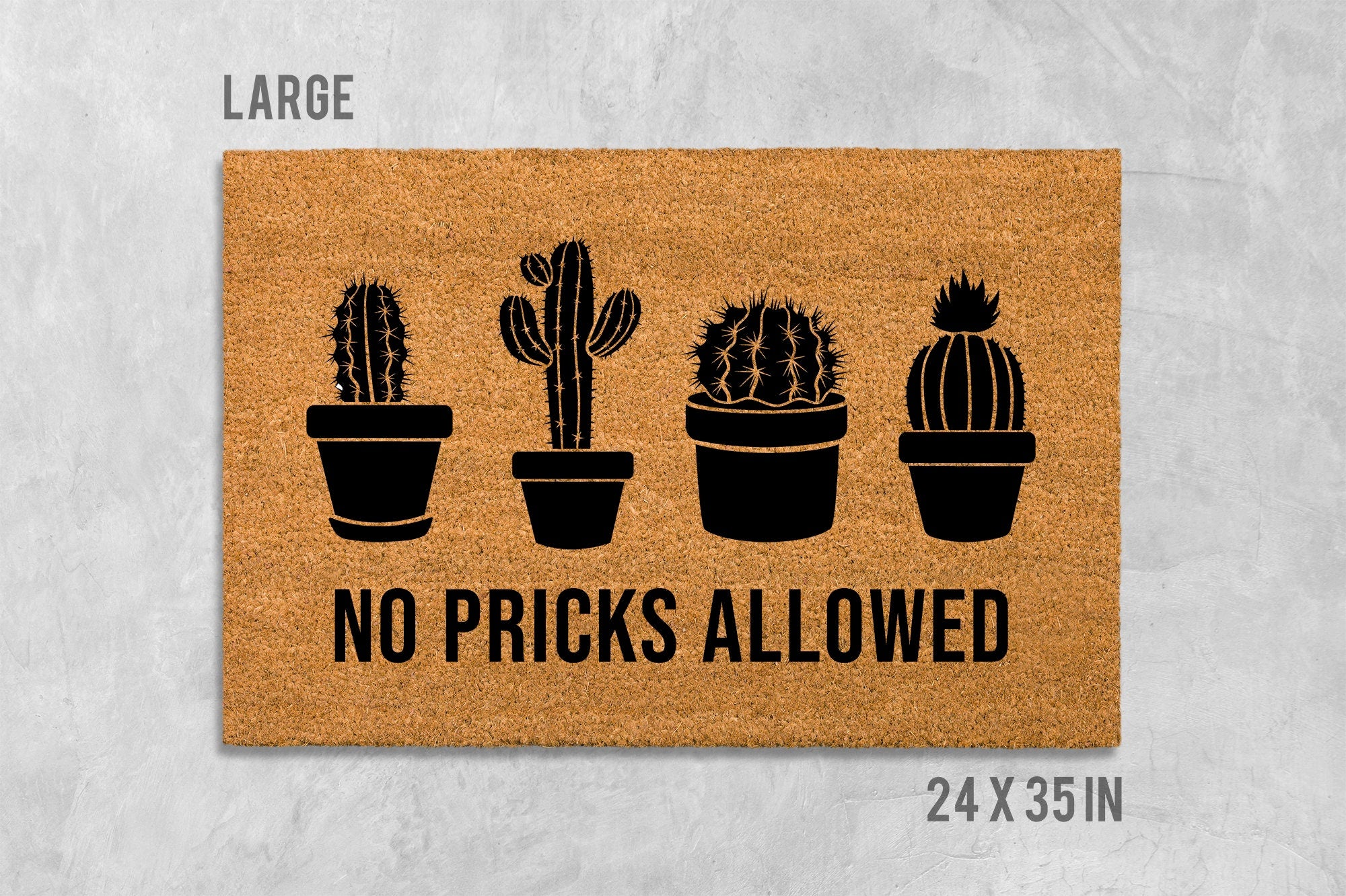 No Pricks Allowed Doormat - Funny Rude Cactus Mat