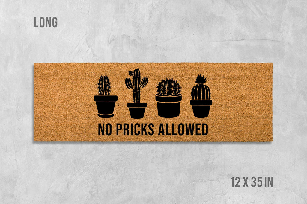 No Pricks Allowed Doormat - Funny Rude Cactus Mat