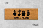 No Pricks Allowed Doormat - Funny Rude Cactus Mat