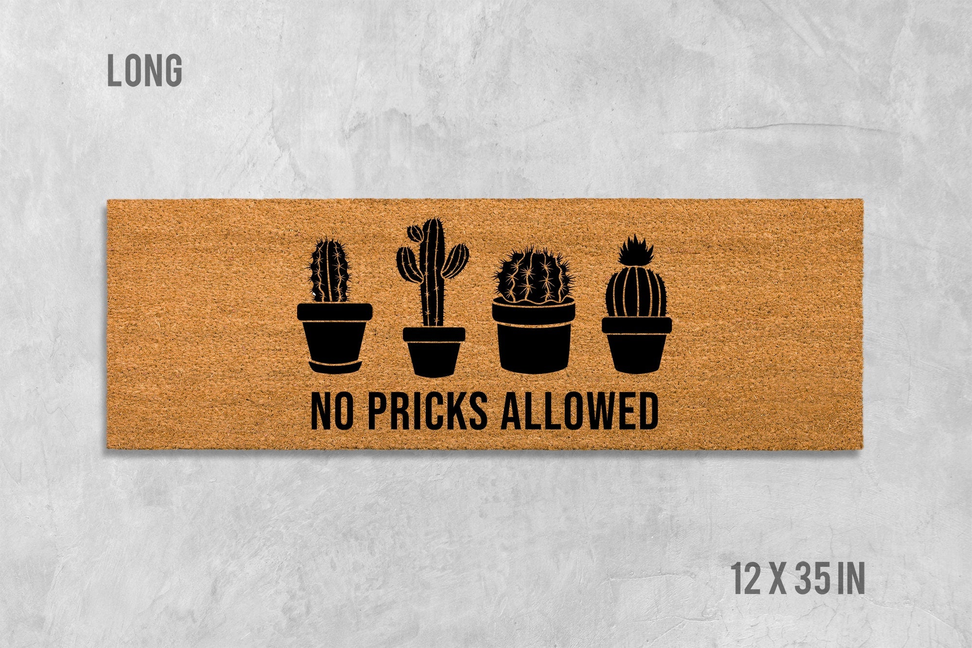 No Pricks Allowed Doormat - Funny Rude Cactus Mat
