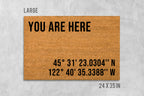 You Are Here Doormat - Longitude Latitude Coordinate Mat