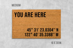 You Are Here Doormat - Longitude Latitude Coordinate Mat