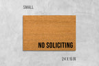 No Soliciting Doormat, Natural Coir, Funny Rude Welcome Mat (Latex Backing)