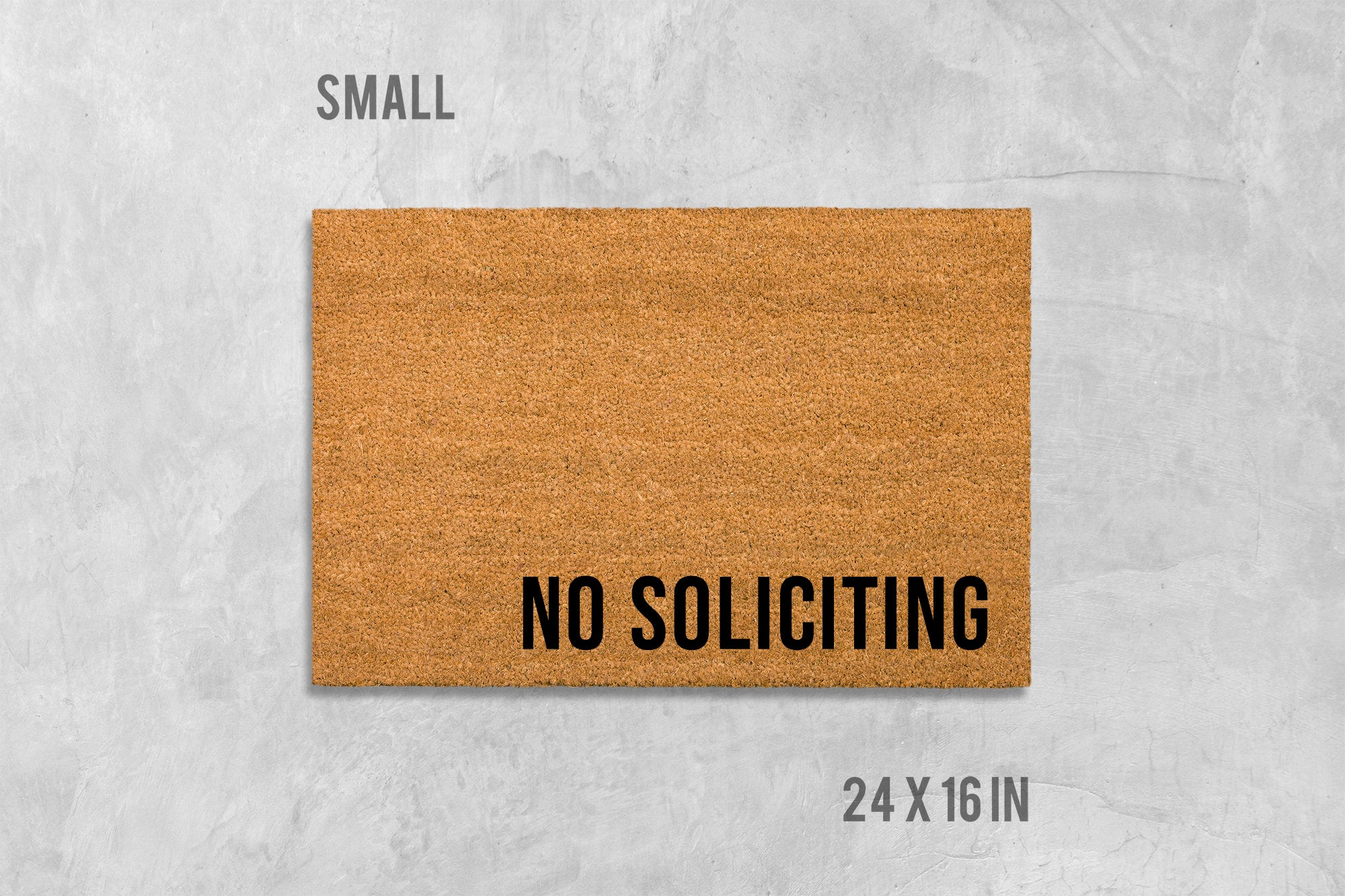 No Soliciting Doormat, Natural Coir, Funny Rude Welcome Mat (Latex Backing)