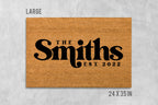 Personalized Doormat, Natural Coir with Family Name (Latex Backing)