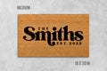 Personalized Doormat, Natural Coir with Family Name (Latex Backing)