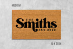 Personalized Doormat, Natural Coir with Family Name (Latex Backing)