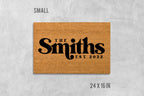 Personalized Doormat, Natural Coir with Family Name (Latex Backing)