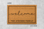 Family Name Doormat, Personalized Coir Welcome Mat (Custom Text)