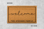 Family Name Doormat, Personalized Coir Welcome Mat (Custom Text)