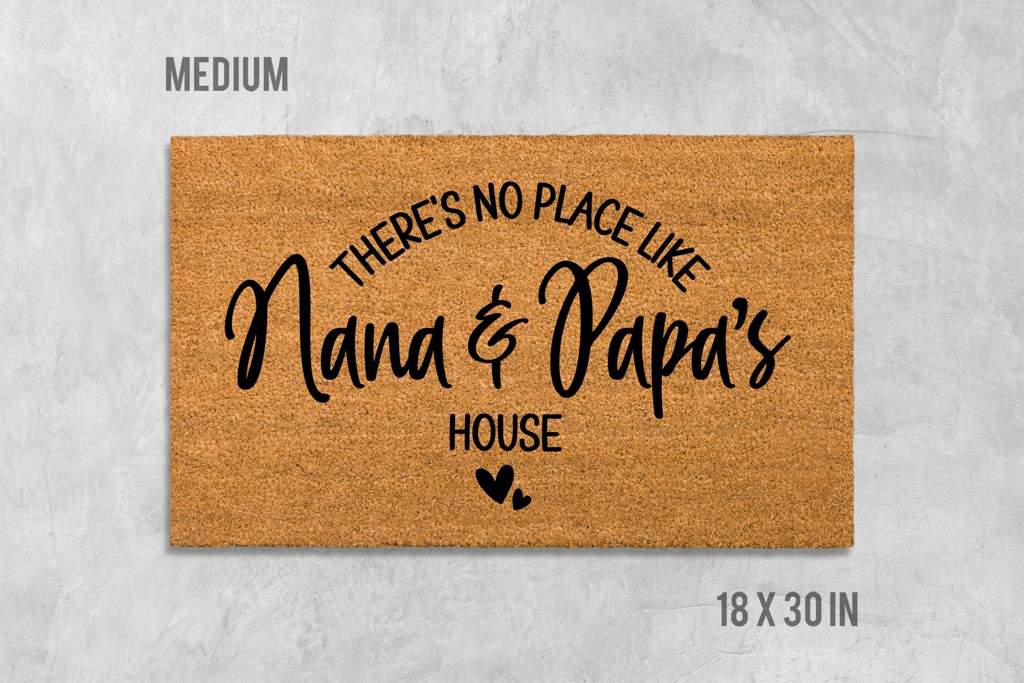 Custom Grandparents Doormat: 'No Place Like Nana and Papa's' - Coir Mat