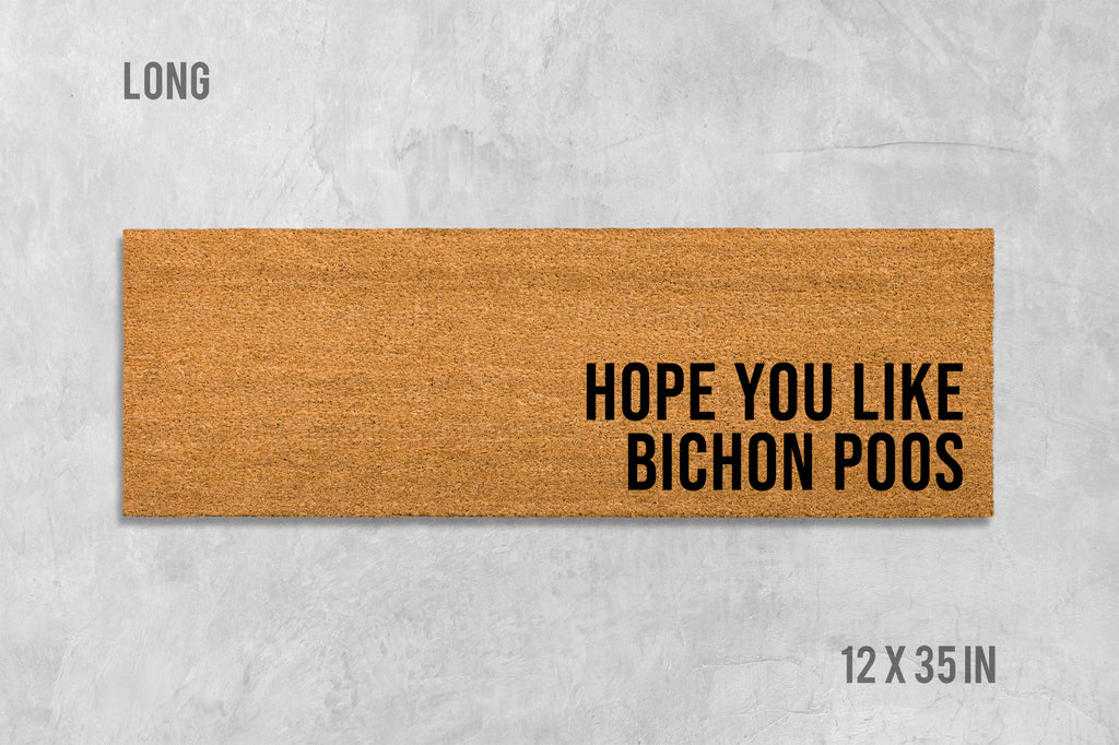 Funny Bichon Poo Doormat - Coir Welcome Mat (Latex Backing)