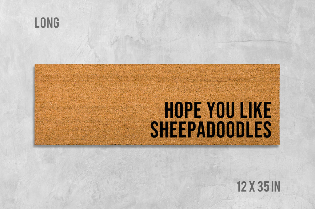 Sheepadoodle Doormat: Natural Coir Welcome Mat (Housewarming)