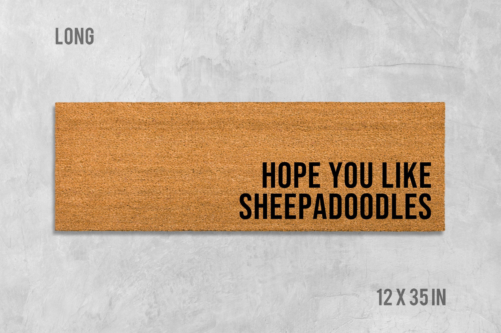Sheepadoodle Doormat: Natural Coir Welcome Mat (Housewarming)