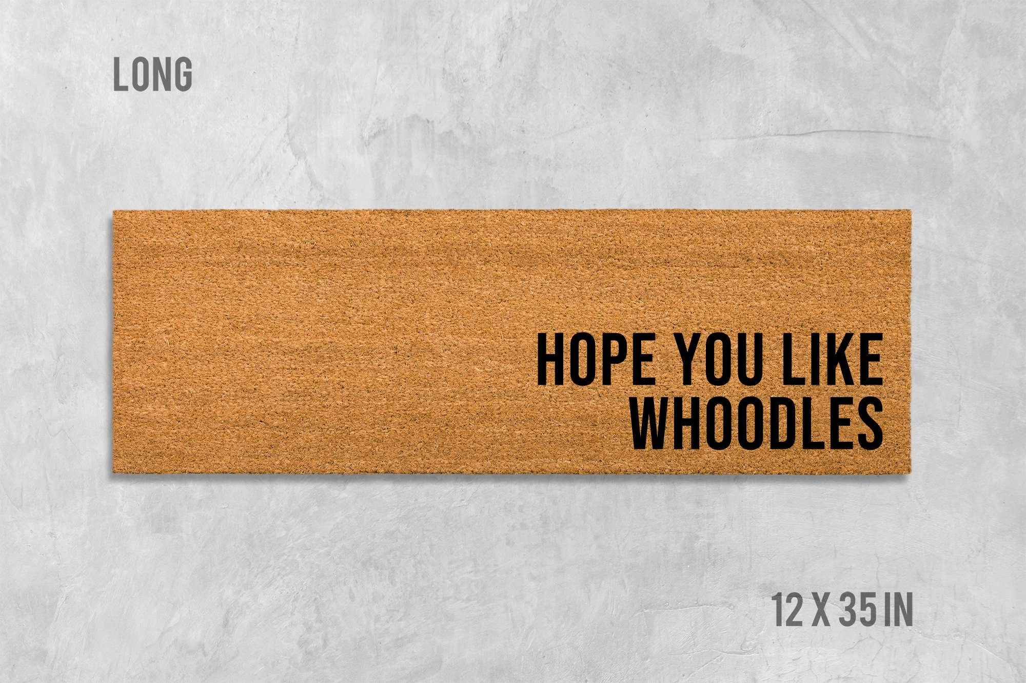 Whoodle Dog Doormat Natural Coir + Latex Welcome Mat