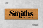 Personalized Doormat, Natural Coir with Family Name (Latex Backing)