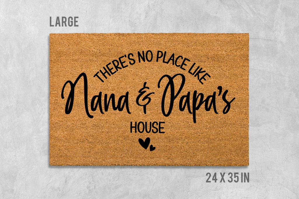 Custom Grandparents Doormat: 'No Place Like Nana and Papa's' - Coir Mat