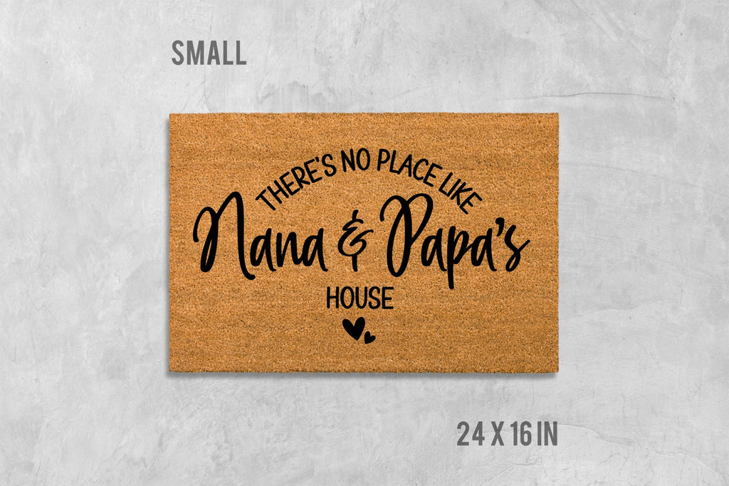 Custom Grandparents Doormat: 'No Place Like Nana and Papa's' - Coir Mat