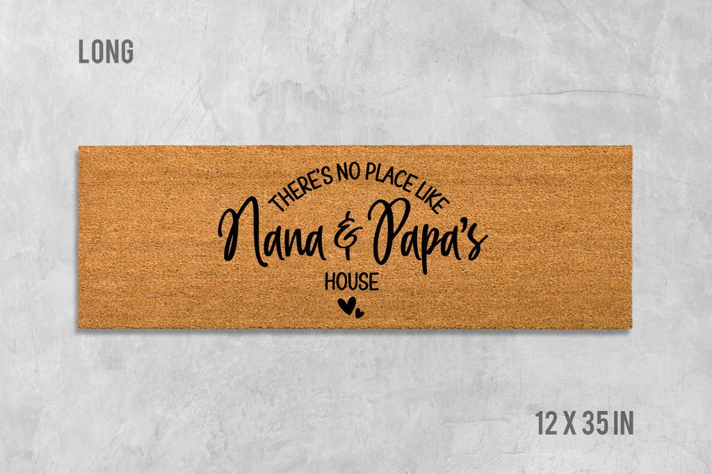 Custom Grandparents Doormat: 'No Place Like Nana and Papa's' - Coir Mat
