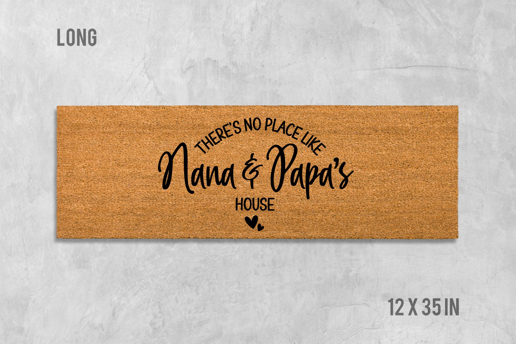 Custom Grandparents Doormat: 'No Place Like Nana and Papa's' - Coir Mat