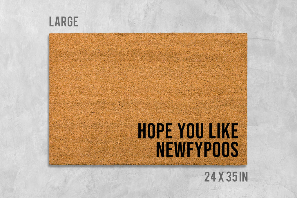 Dog Doormat: Newfypoo Design - Natural Coir, Latex Backing