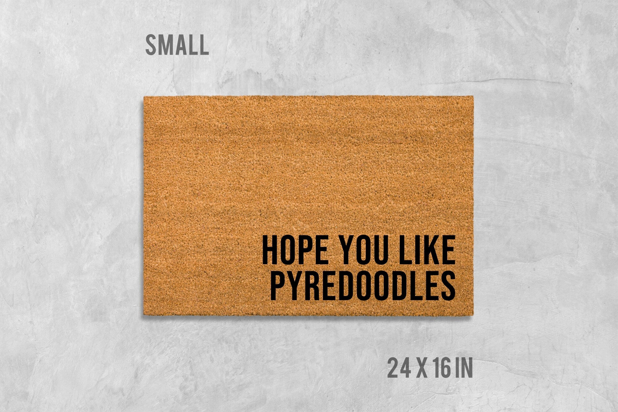 Pyredoodle Doormat: Natural Coir Dog Mat with Fun Saying
