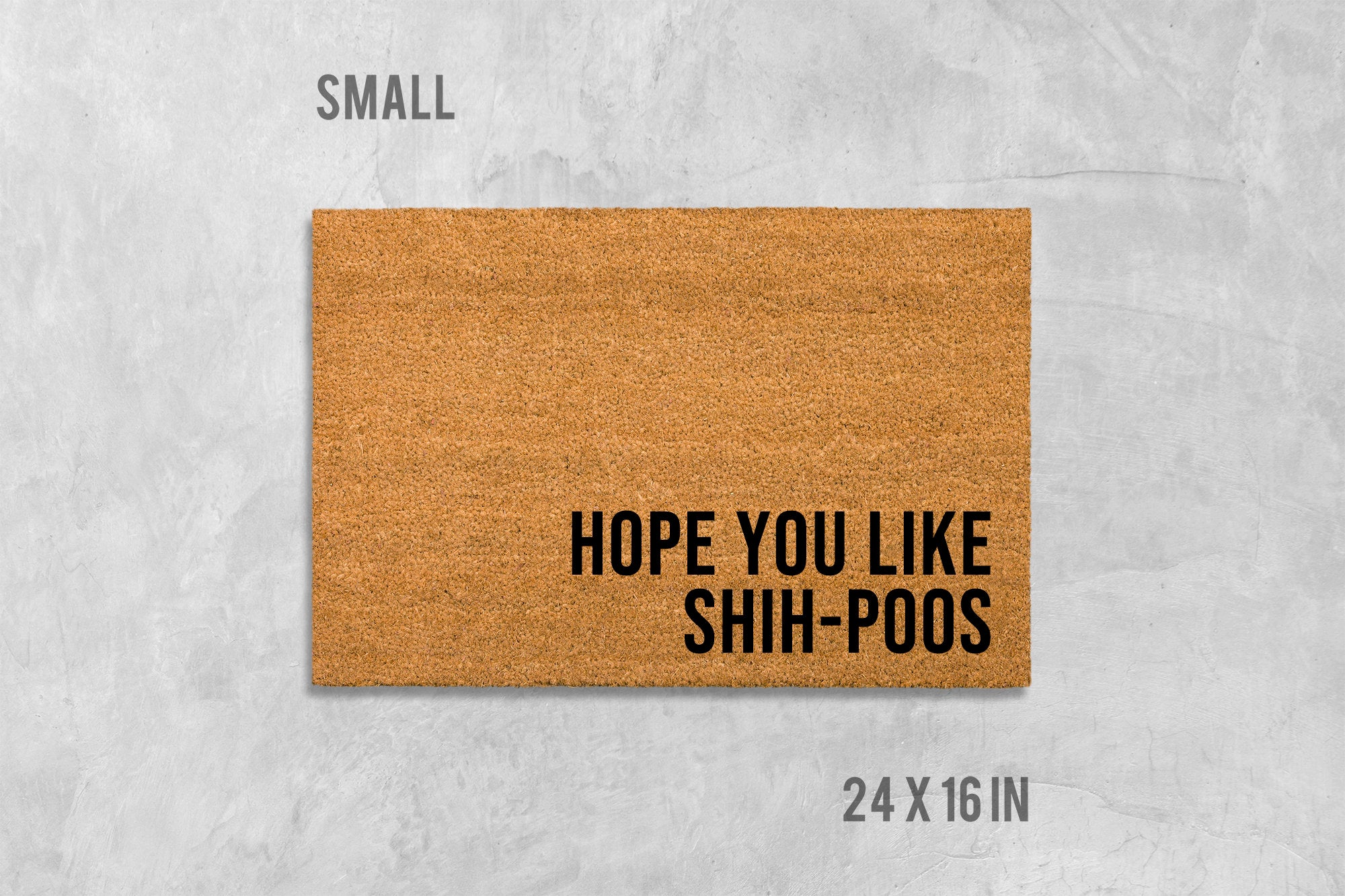Shih-Poo Doormat - Natural Coir Dog Mat with Latex Backing